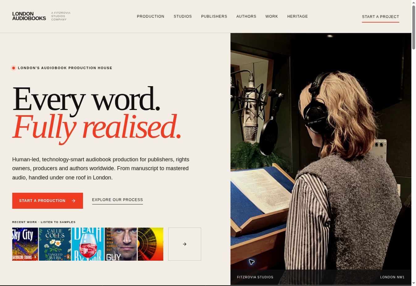 London Audiobooks homepage